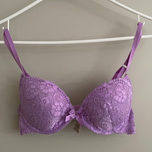 Lasenza 34 B lavender push-up bra with removable pad inserts - Picture 1 of 4